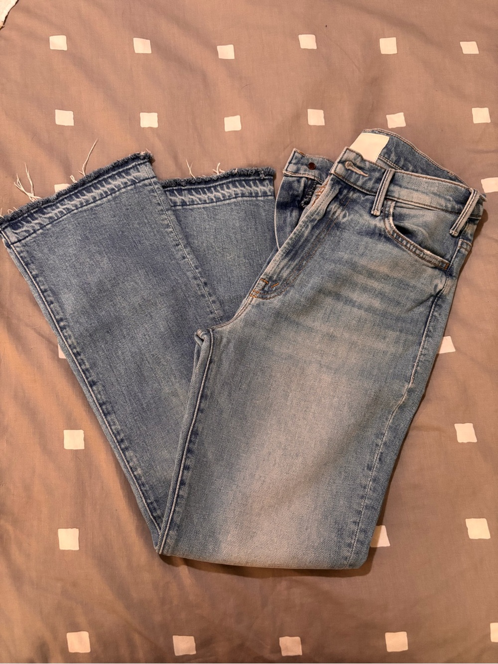 MOTHER Light Blue High-Rise Cropped Straight Jeans - Picture 2 of 8